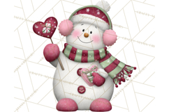 Valentine Snowman Clipart PNG Product Image 5