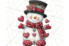 Valentine Snowman Clipart PNG Product Image 2