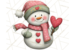 Valentine Snowman Clipart PNG Product Image 3