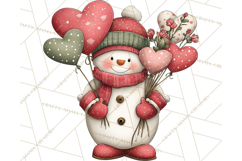 Valentine Snowman Clipart PNG Product Image 4