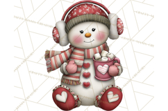 Valentine Snowman Clipart PNG Product Image 3