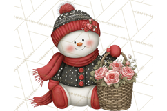 Valentine Snowman Clipart PNG Product Image 4