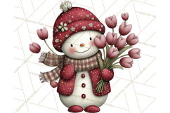 Valentine Snowman Clipart PNG Product Image 2