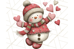 Valentine Snowman Clipart PNG Product Image 3