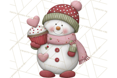 Valentine Snowman Clipart PNG Product Image 4