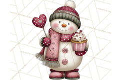 Valentine Snowman Clipart PNG Product Image 2