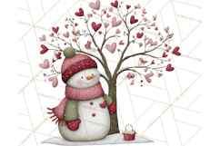 Valentine Snowman Clipart PNG Product Image 3