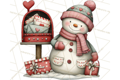 Valentine Snowman Clipart PNG Product Image 5