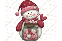 Valentine Snowman Clipart PNG Product Image 4