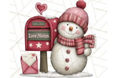 Valentine Snowman Clipart PNG Product Image 2