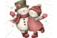 Valentine Snowman Clipart PNG Product Image 4
