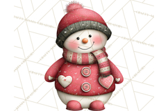 Valentine Snowman Clipart PNG Product Image 5