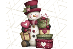 Valentine Snowman Clipart PNG Product Image 3
