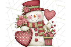 Valentine Snowman Clipart PNG Product Image 5