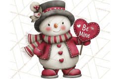 Valentine Snowman Clipart PNG Product Image 2