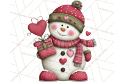 Valentine Snowman Clipart PNG Product Image 4