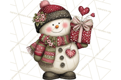 Valentine Snowman Clipart PNG Product Image 5