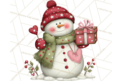 Valentine Snowman Clipart PNG Product Image 2