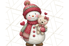 Valentine Snowman Clipart PNG Product Image 3