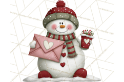 Valentine Snowman Clipart PNG Product Image 2