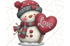 Valentine Snowman Clipart PNG Product Image 5