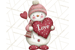 Valentine Snowman Clipart PNG Product Image 2