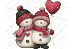 Valentine Snowman Clipart PNG Product Image 5