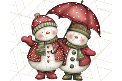 Valentine Snowman Clipart PNG Product Image 5