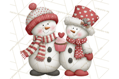 Valentine Snowman Clipart PNG Product Image 3
