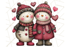 Valentine Snowman Clipart PNG Product Image 5