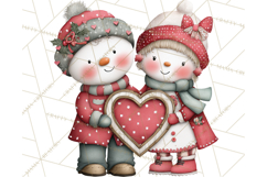Valentine Snowman Clipart PNG Product Image 4