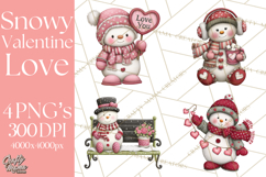 Valentine Snowman Clipart PNG Product Image 1