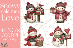 Valentine Snowman Clipart PNG Product Image 1