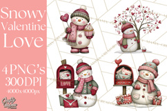 Valentine Snowman Clipart PNG Product Image 1