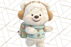 Winter Village Clipart, Snowman &amp; Fox Digital Art PNG Product Image 3