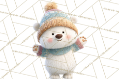 Winter Village Clipart, Snowman &amp; Fox Digital Art PNG Product Image 4