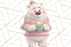 Winter Village Clipart, Snowman &amp; Fox Digital Art PNG Product Image 3