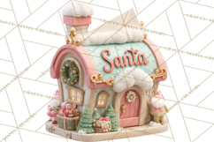 Winter Village Clipart, Snowman &amp; Fox Digital Art PNG Product Image 3