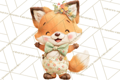 Winter Village Clipart, Snowman &amp; Fox Digital Art PNG Product Image 4