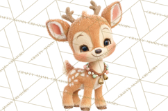 Winter Village Clipart, Snowman &amp; Fox Digital Art PNG Product Image 3