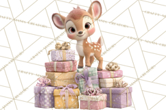 Winter Village Clipart, Snowman &amp; Fox Digital Art PNG Product Image 5