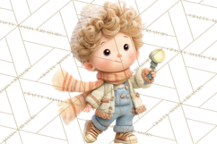 Winter Village Clipart, Snowman &amp; Fox Digital Art PNG Product Image 3