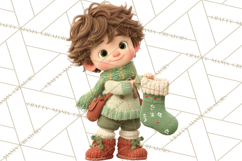 Winter Village Clipart, Snowman &amp; Fox Digital Art PNG Product Image 4