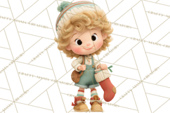 Winter Village Clipart, Snowman &amp; Fox Digital Art PNG Product Image 4