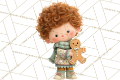 Winter Village Clipart, Snowman &amp; Fox Digital Art PNG Product Image 4