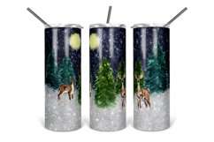 Snowy Winter Deer Christmas Tumbler Design Product Image 1