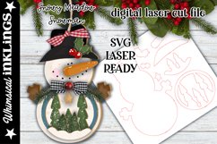 Snowy Meadow Snowman Ornament SVG For Laser Cutting Product Image 1