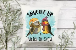 Snuggle Up and Watch The Snow | Chickadee Birds Sublimation Product Image 3