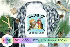 Snuggle Up and Watch The Snow | Chickadee Birds Sublimation Product Image 1