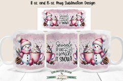 Snowman Snuggle Up 11 &amp; 15 oz Mug Sublimation Design Product Image 1